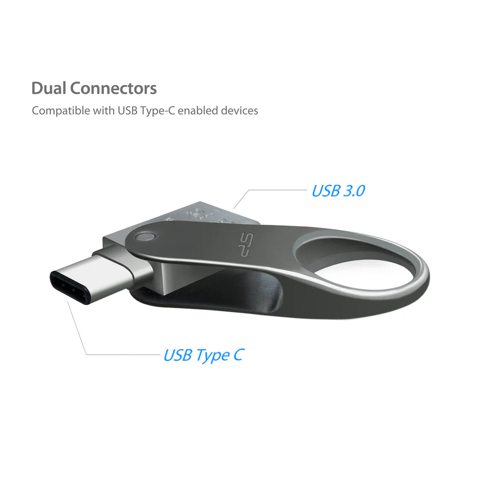 Silicon Power Mobile C80 128GB Dual Type-C (USB-C)/USB 3.2 Gen1 Flash Drive