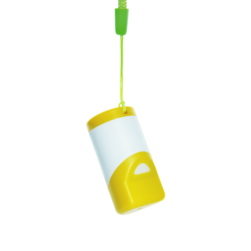 Heltec Capsule Sensor V3 with lanyard on black background