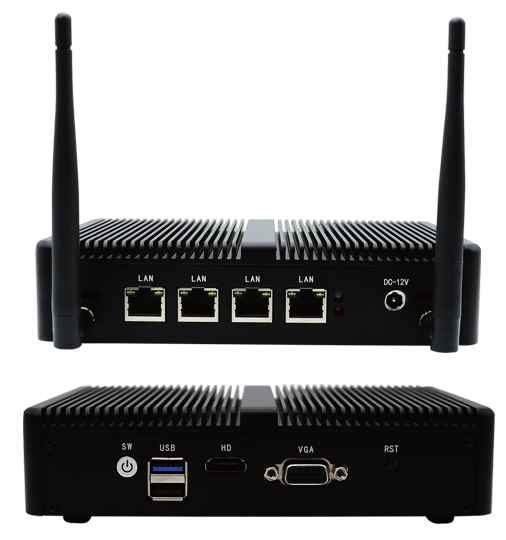 ameriDroid 4-Port 2.5GbE Fanless Mini PC – Intel Celeron J5005 (8GB RAM / 128GB SSD, No OS)