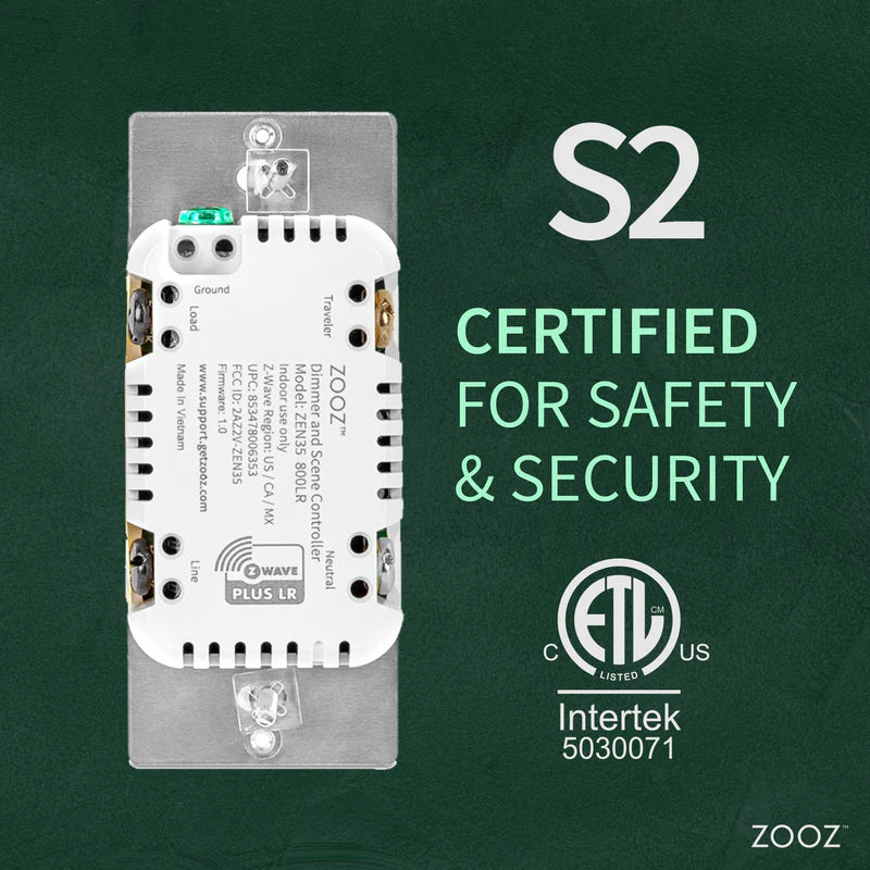 Zooz 800 Series Z-Wave Long Range Dimmer & Scene Controller ZEN35 800LR