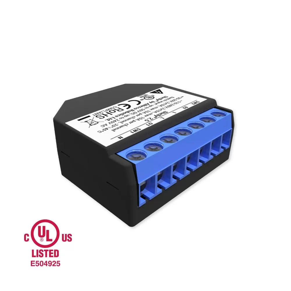 Shelly 2.5 UL - WiFi AC/DC Double Relay Switch & Roller Shutter 10A x2 Channels