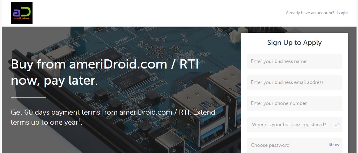 News: NET 60 Terms Up To $100K Now Available for ameriDroid Customers