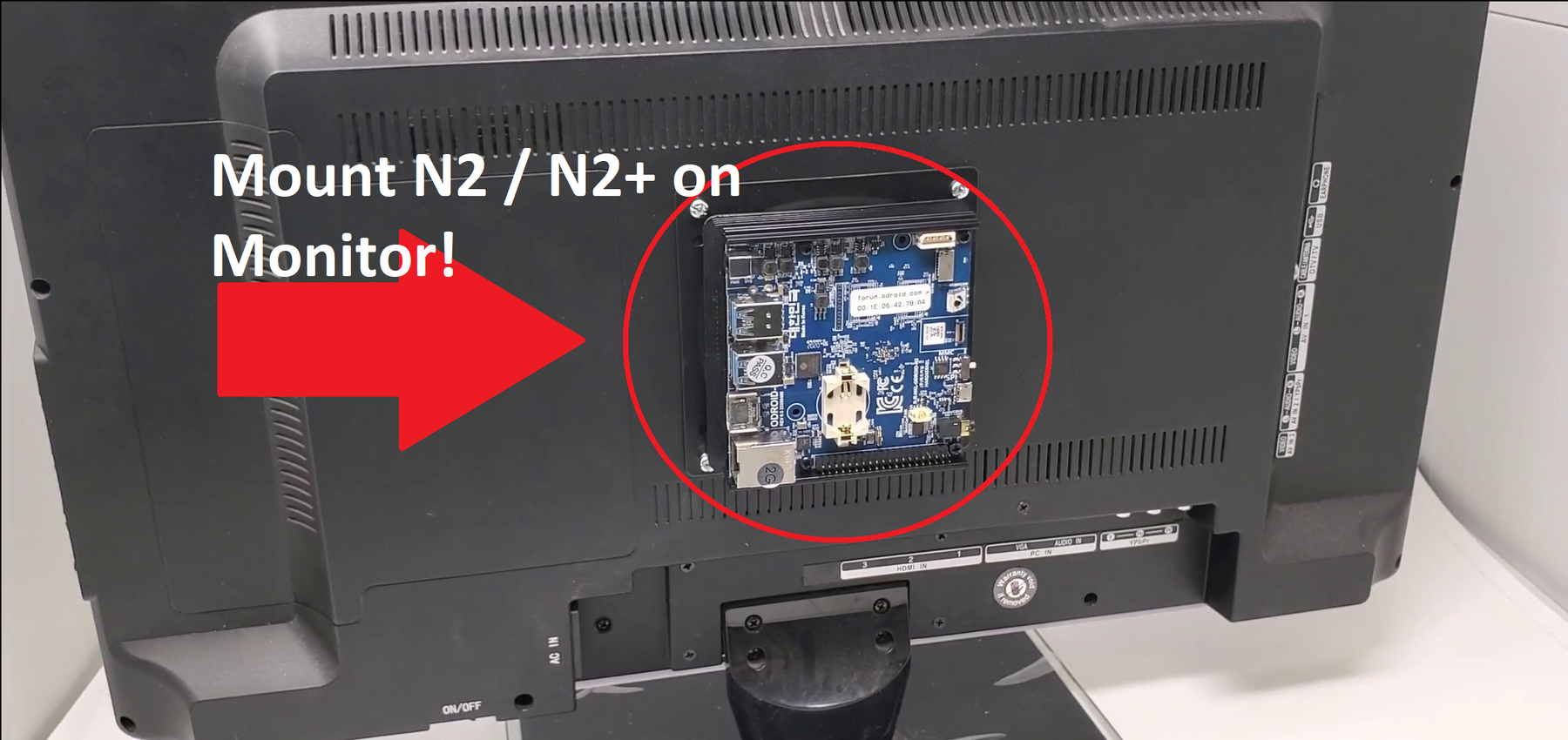 How-To: Mount ODROID-N2 / N2+ on Monitor
