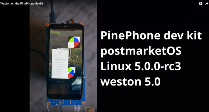 Watch: PinePhone Running postmarketOS with Weston