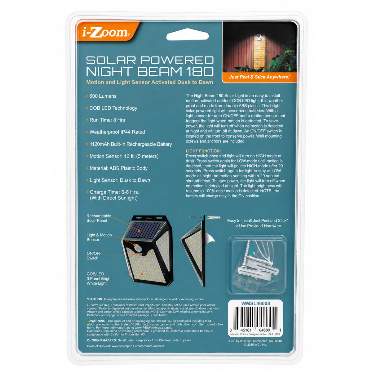 i-Zoom Night Beam 180 retail packaging back
