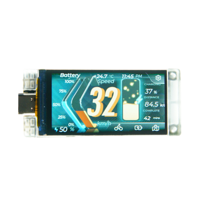 Heltec Vision Master T190 front view with 1.9 inch TFT display and clear protective frame
