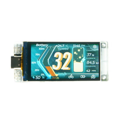 Heltec Vision Master T190 front view with 1.9 inch TFT display and clear protective frame
