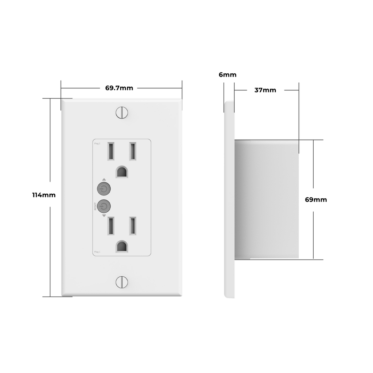 ThirdReality Smart Wall Outlet ZW1 - Dimensions