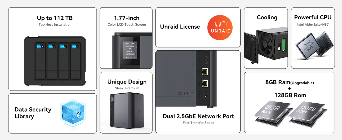 LincPlus LincStation S1 6-Bay NAS | 8GB RAM+128G ROM (Diskless)
