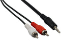 3.5mm Stereo to 2x RCA Male to Male Audio Cable - 6ft