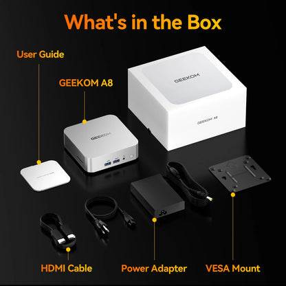 GEEKOM A8 Mini PC with AMD Ryzen™ 7 8745HS