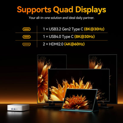 GEEKOM A8 Mini PC with AMD Ryzen™ 7 8745HS