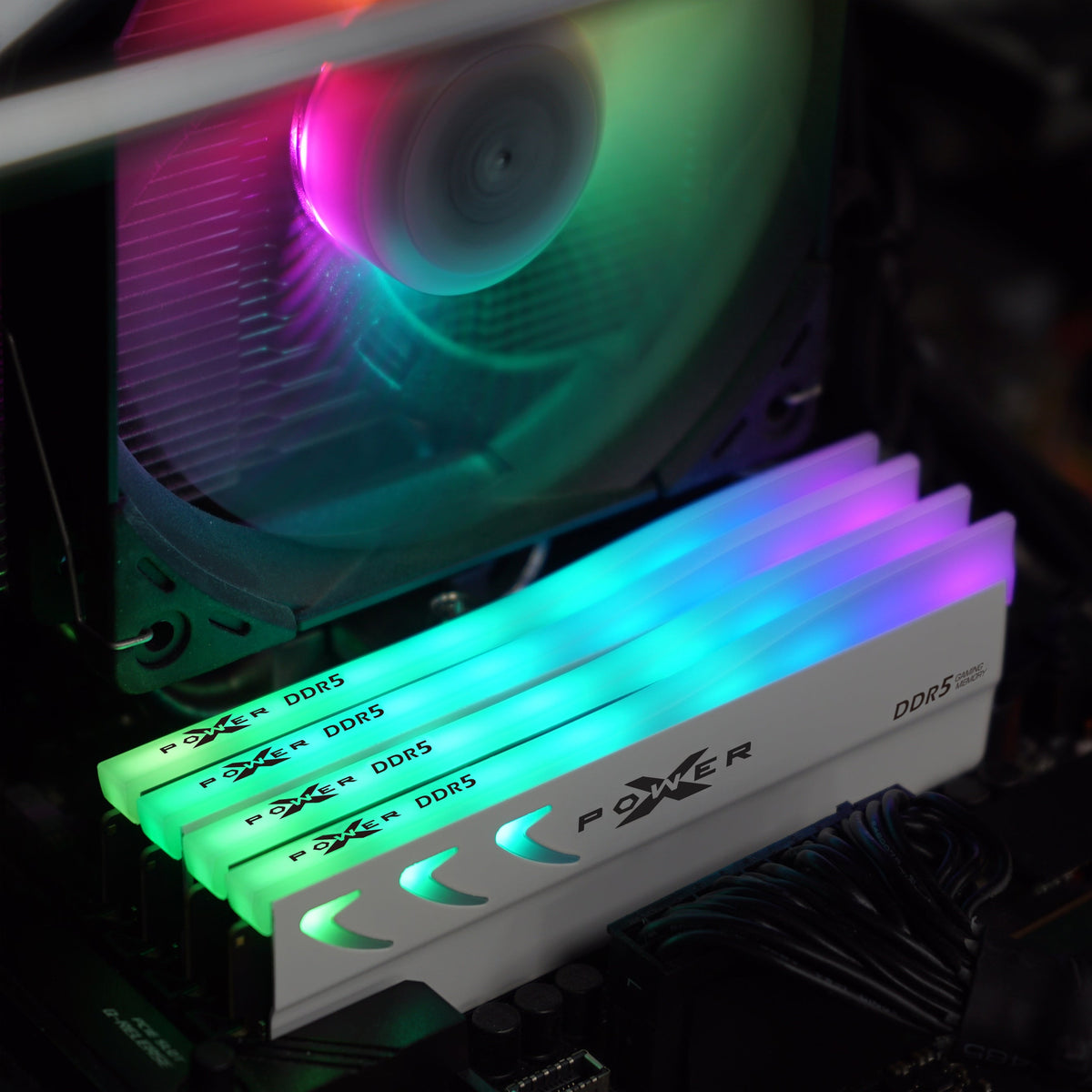 Silicon Power Storm RGB DDR5 6000MT/s (PC5-48000) CL36 32GB(2x16GB) Dual Pack 1.35V Desktop Unbuffered DIMM [White]