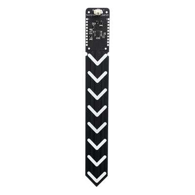Heltec RS-SS01 soil sensor PCB probe front with chevron markings and connector head