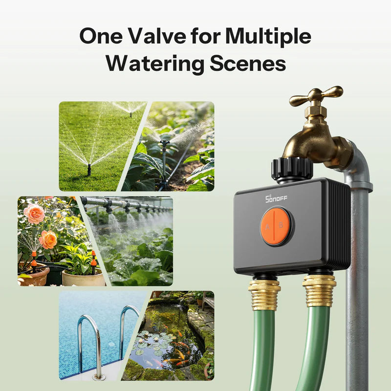 SONOFF Hydro DUO Dual-Channel Zigbee Smart Water Valve With Flow Meter