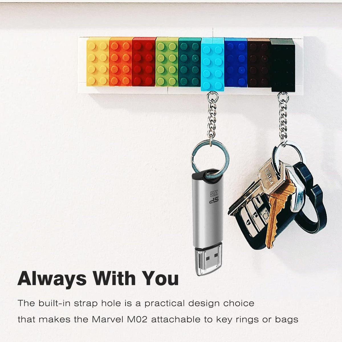 Silicon Power Marvel M02 strap hole on keychain