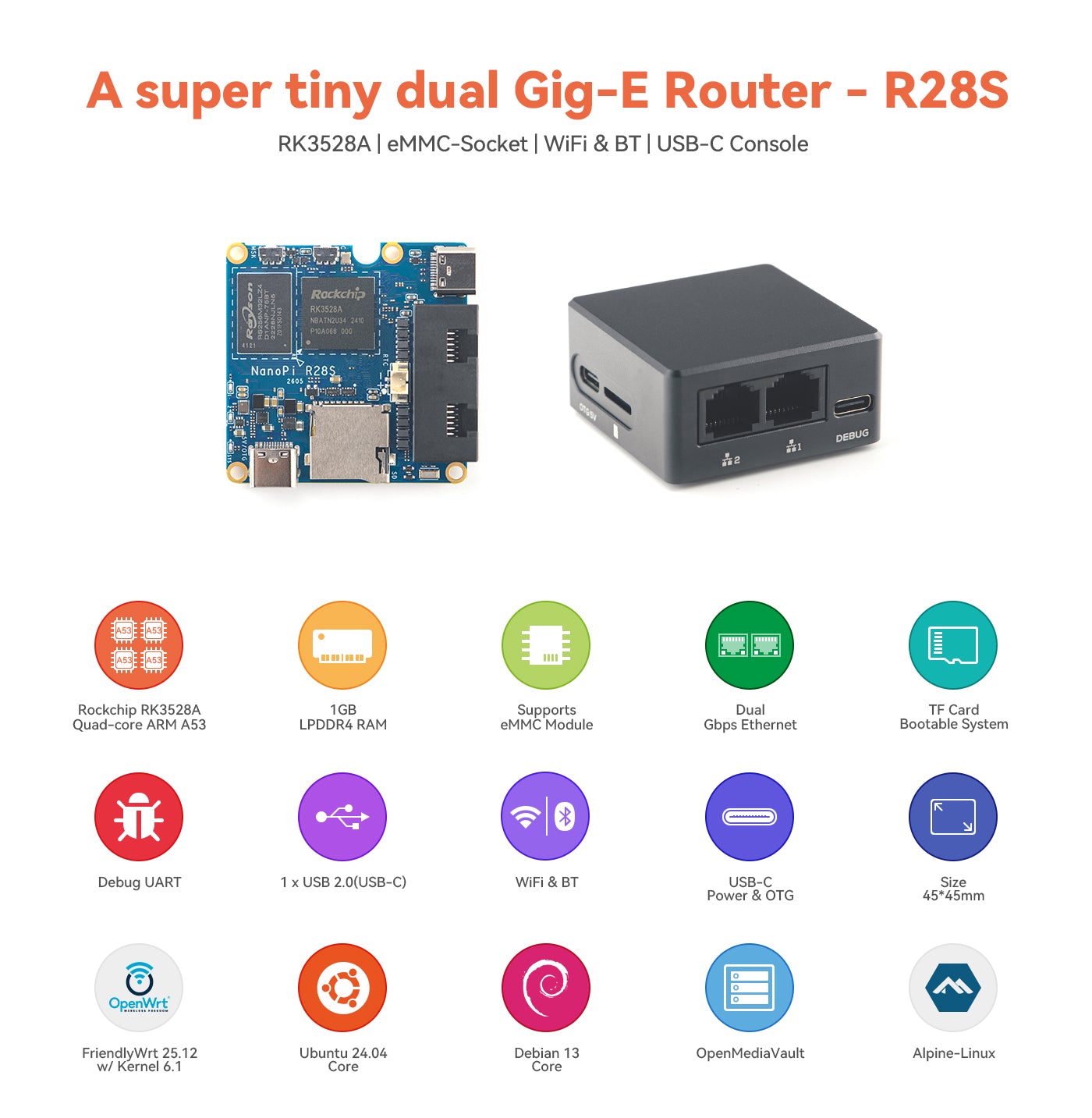 NanoPi R28S + Metal Case