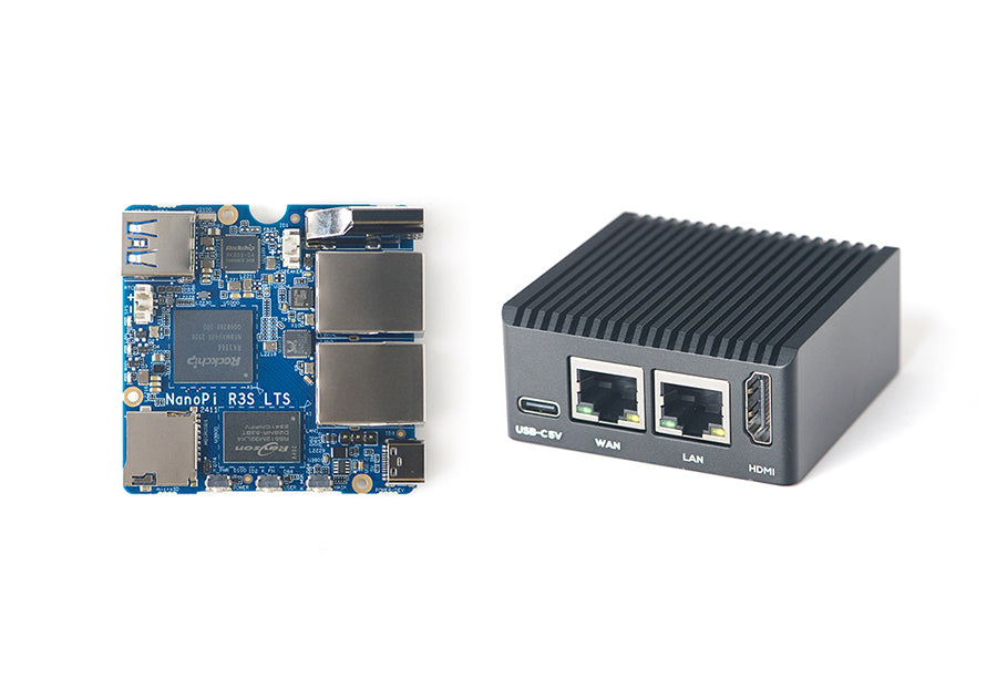 NanoPi R3S-LTS board and metal case combo