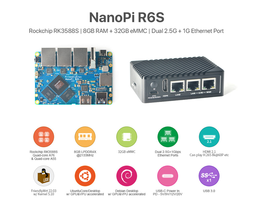 NanoPi R6S + Metal Case