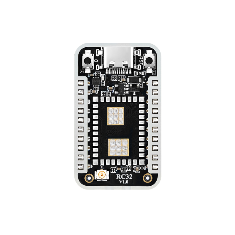 Heltec RadioCore RC32 bare board top view showing modular RF pad area and USB-C