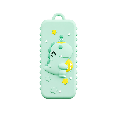 Heltec RDC1 mint silicone enclosure with cartoon dino design and lanyard loop