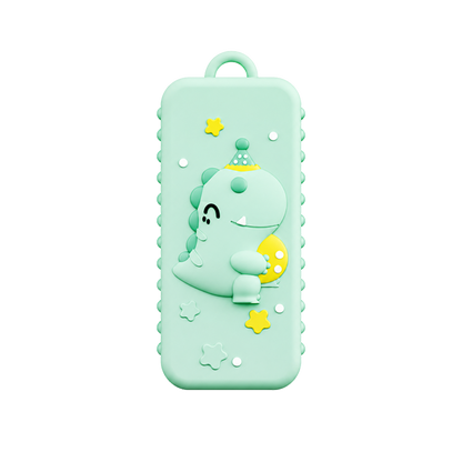 Heltec RDC1 mint silicone enclosure with cartoon dino design and lanyard loop