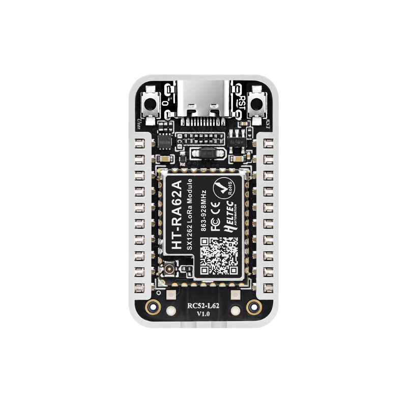Heltec RadioCore RC52 PCB with HT-RA62A SX1262 LoRa module, USB-C, and IPEX antenna connector