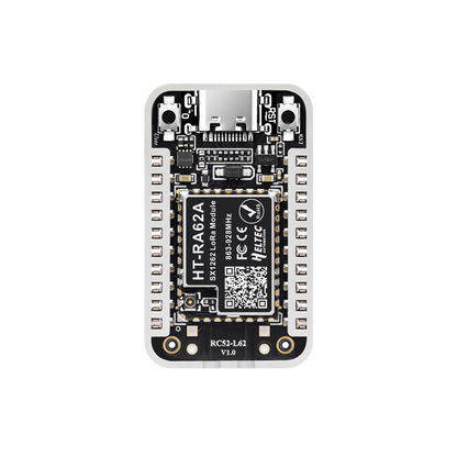 Heltec RadioCore RC52 PCB with HT-RA62A SX1262 LoRa module, USB-C, and IPEX antenna connector