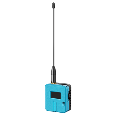 Heltec RD-GA01 FDM enclosure with turquoise front, black rear, and LoRa whip antenna