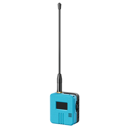 Heltec RD-GA01 FDM enclosure with turquoise front, black rear, and LoRa whip antenna