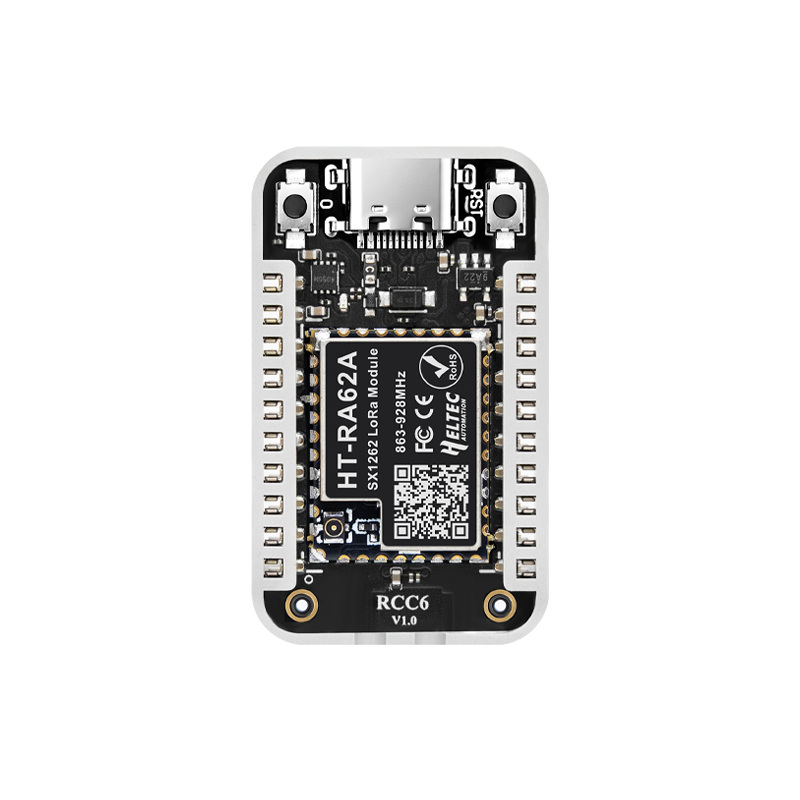 Heltec RadioCore RCC6 PCB with HT-RA62A SX1262 LoRa module, USB-C, and IPEX antenna connector