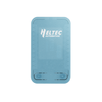 Heltec RadioCore RC32 front view showing translucent faceplate and two control buttons