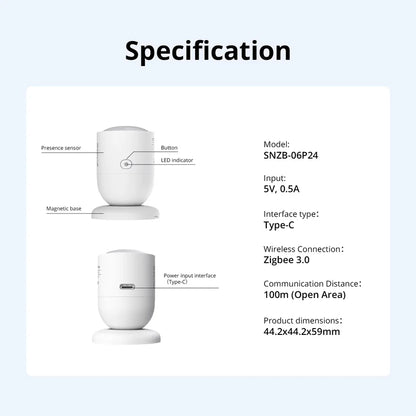 SONOFF SenseGuard Presence Core 24GHz Zigbee Human Presence Sensor | SNZB-06P24