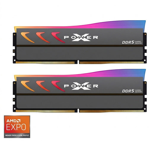 Silicon Power Storm RGB DDR5 6000MT/s (PC4 48000) CL36 16GB(2x8GB) Dual Pack 1.35 Desktop Unbuffered DIMM AMD Compatible Only