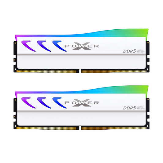 Silicon Power Storm RGB DDR5 6000MT/s (PC5-48000) CL36 32GB(2x16GB) Dual Pack 1.35V Desktop Unbuffered DIMM [White]