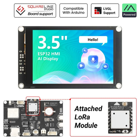 CrowPanel Advance 3.5" ESP32-S3 AI HMI Display for Meshtastic – 480x320 IPS Touch Screen with Case
