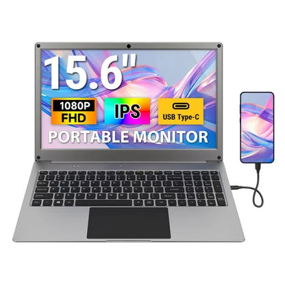 CrowView Note 15.6inch-All-in-One Portable Display with Keyboard, FHD IPS Lapdock, SBC/Phone-to-Laptop Device