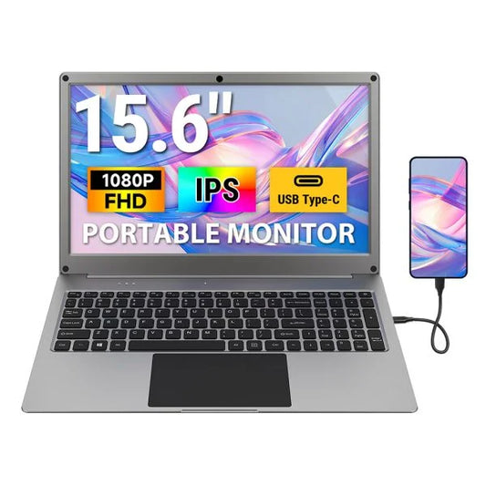 CrowView Note 15.6inch-All-in-One Portable Display with Keyboard, FHD IPS Lapdock, SBC/Phone-to-Laptop Device