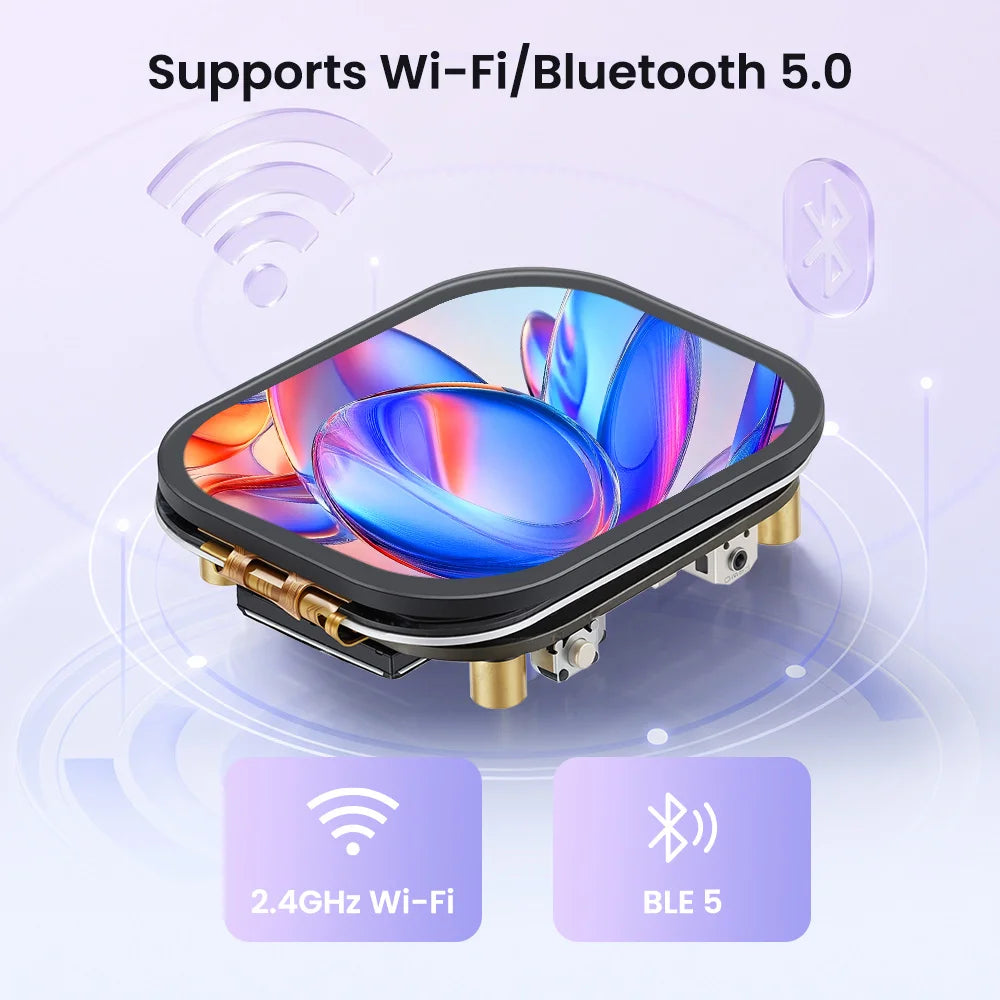 CrowPanel 2.01inch-HMI ESP32 Watch Display 240*296 IPS Touch Screen With Microphone Supports Voice Control (No Enclosure/Strap)