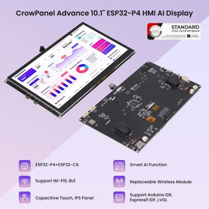 CrowPanel Advanced 10.1inch |ESP32-P4 HMI AI Display 1024x600 IPS Touch Screen