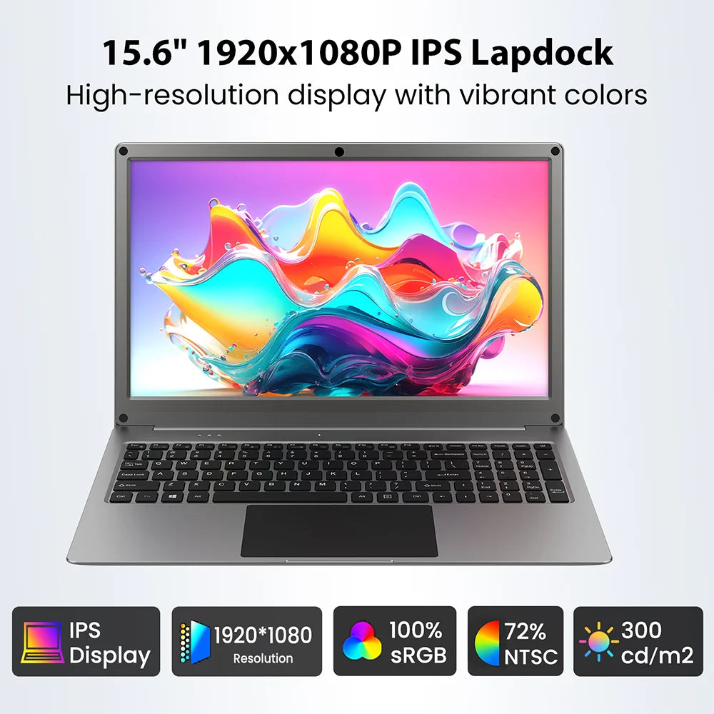 CrowView Note 15.6inch-All-in-One Portable Display with Keyboard, FHD IPS Lapdock, SBC/Phone-to-Laptop Device