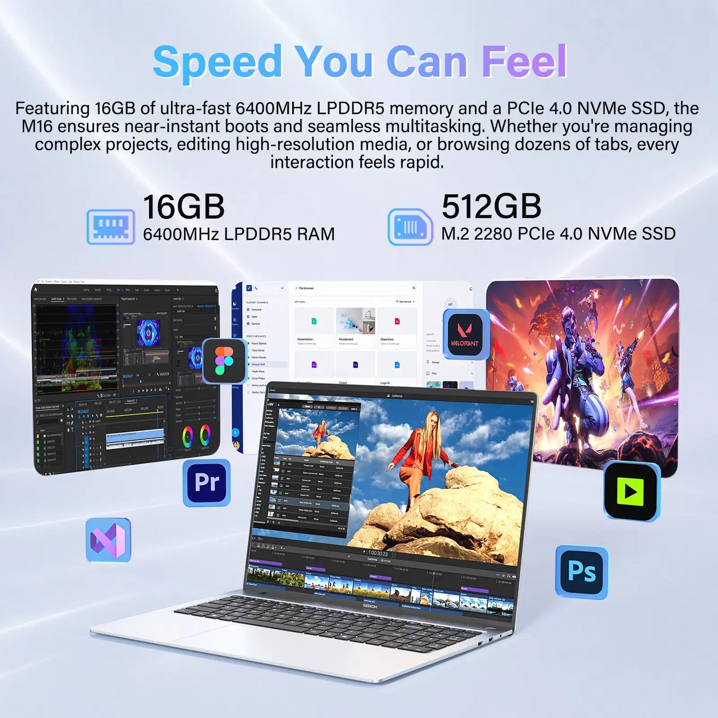 GEEKOM GeekBook M16 16 inch Laptop | U9-185H