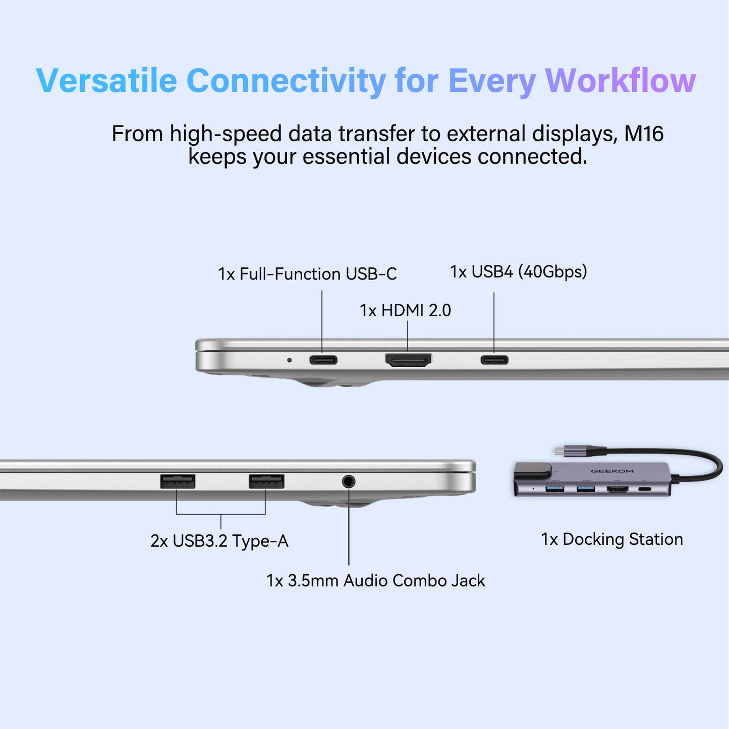 GEEKOM GeekBook M16 16 inch Laptop | U9-185H