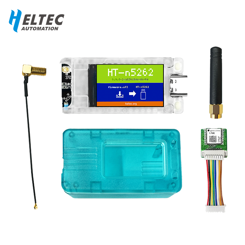 Heltec Mesh Node T114 Rev 2.0 kit with display, GPS module, shell, and antenna