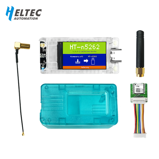 Heltec Mesh Node T114 Rev 2.0 kit with display, GPS module, shell, and antenna