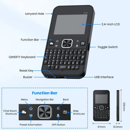 ThinkNode M9 Meshtastic Communication Terminal with Full Keyboard 2.4inch LCD|ESP32-S3 + LR1110 | GPS | 2300mAh-915 MHz