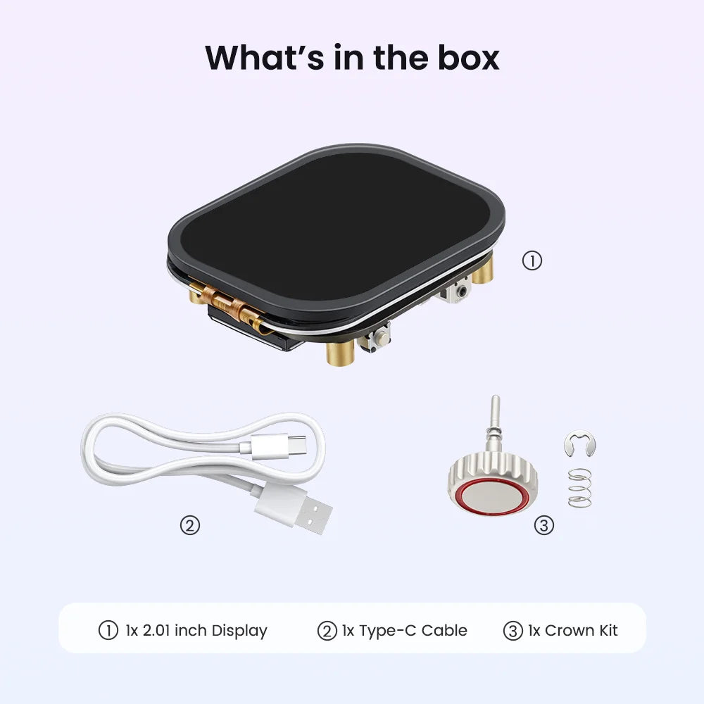 CrowPanel 2.01inch-HMI ESP32 Watch Display 240*296 IPS Touch Screen With Microphone Supports Voice Control (No Enclosure/Strap)