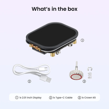 CrowPanel 2.01inch-HMI ESP32 Watch Display 240*296 IPS Touch Screen With Microphone Supports Voice Control (No Enclosure/Strap)