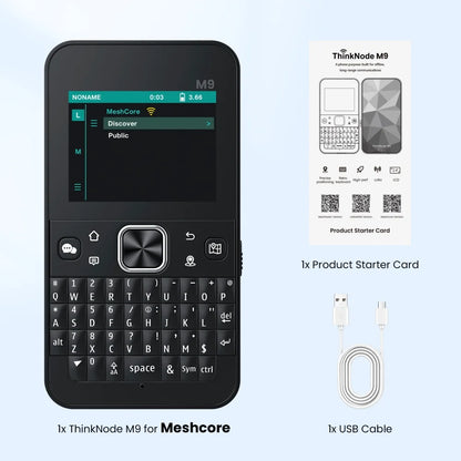 ThinkNode M9 MeshCore Communication Terminal with Full Keyboard 2.4inch LCD|ESP32-S3 LR1110 | GPS | 2300mAh-915 MHz