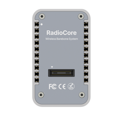 Heltec RadioCore RCC6 top view — Wireless Barebone System enclosure with expansion connector